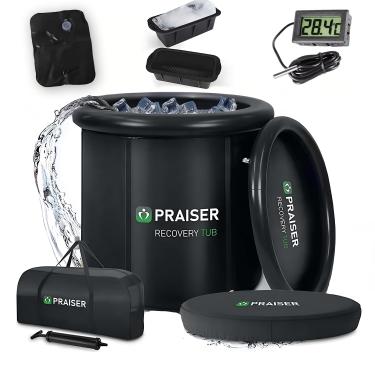 Imagem de Banheira de Gelo Inflável, Portátil, Capacidade 340L, com Tampa + Capa Térmica e Termômetro Digital