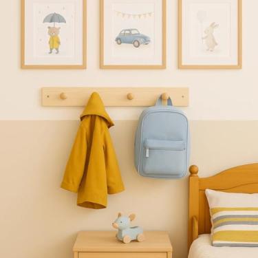 Imagem de Cabideiro De Parede Suspenso Organizador Toalhas Roupas 4 Penduradores