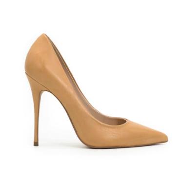 Imagem de Scarpin Clássico Polo London Club em Couro Confort Salto Alto Fino (Nude, BR, Adulto, Numérico, 36)