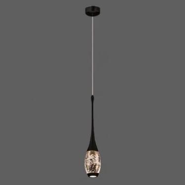 Imagem de Lustre Pendente Luminárias de Teto Pendurado LED Linear Tubo Longo Lâmpada Moderna Luzes Pendentes de Cristal Lustre V-intage para Sala de Jantar Cozinha, Escuro 1 luz