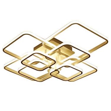 Imagem de Luminária de teto LED moderna, luminária de lustre LED, luminária suspensa embutida, luz com mudança de cor e controle remoto para sala de estar, quarto, sala de jantar