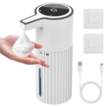 Imagem de HOMELYLIFE Dispensador automático de sabão espumante, dispensador de sabão sem toque de 400 ml com 4 níveis ajustáveis, 1800 mAh USB recarregável Smart Hand Free Dispenser para banheiro, cozinha
