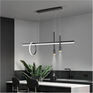 Imagem de Lustre de sala de jantar LED moderno e minimalista, luminária para sala de jantar, café, bar, simples, mesa longa, luzes pendentes de jantar, decoração moderna