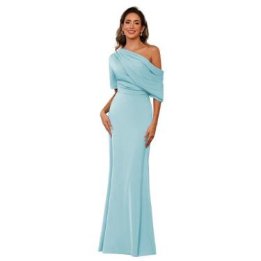 Imagem de Vestido Mãe da Noiva BITALY azul claro, cetim, US8