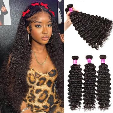 Imagem de Pacotes de cabelo Delizzly Brazilian Deep Wave 10A Grade 14 cm 16 cm 1