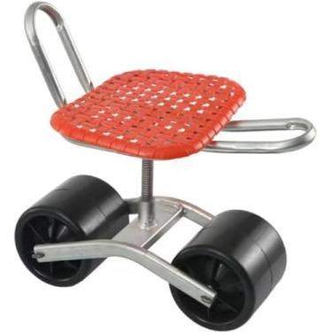 Imagem de Cadeira de palha cadeira de jardim com carrinho de pendurar na cintura jardim com ajuste de altura alto retorno de 360 graus tipo enrolamento cadeira de trabalho pneu pagamento conveniente para