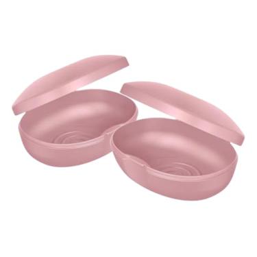 Imagem de Saboneteira Soft Fechada Porta Sabão Barra Portátil Viagem Escola Mala(2 Rosa)