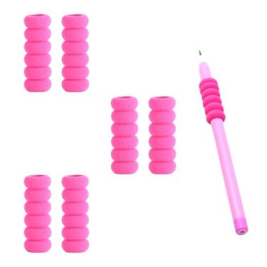 Imagem de UPSTORE 6 alças de lápis rosa para escrever capas de alça de espuma macia antiderrapantes para prática de escrita à mão, canetas de desenho e ferramentas de arte de unhas