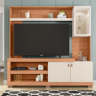 Imagem de Estante TV 55 Pol 190cm Sala de Estar Liri Freijó/Off White C01 - D'Rossi