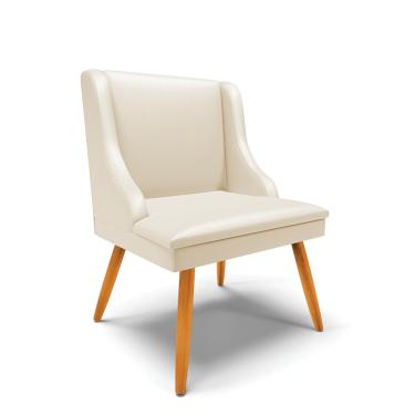 Imagem de Cadeira de Jantar Liz Corino Bege Pés Palito Castanho D03 - D'Rossi