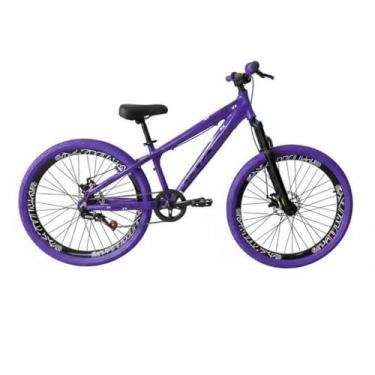 Imagem de Bicicleta Aro 26 Gta Rebel Freeride Downhill Single Rodas Vmaxx Freio a Disco Pneu Flame (Roxo - Pneu roxo, 14)