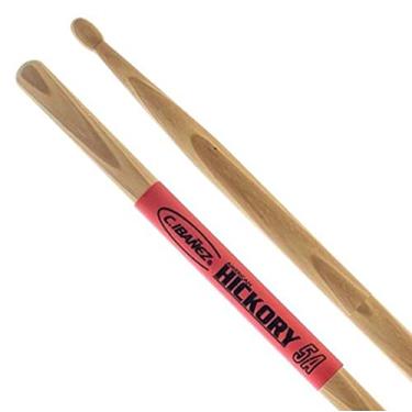 Imagem de Baqueta C. Ibañez Hickory SuperGrip 5AHSG Padrão 5A Punho Emborrachado Ponta de Madeira Made in USA