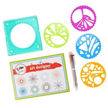 Imagem de Ymiko Desenho de Estênceis, Modelo de Régua de Estêncil Ferramenta de Desenho Em Espiral Infantil Infantil Régua Geométrica Círculo de Estêncil de Brinquedo de Artigos de Papelaria