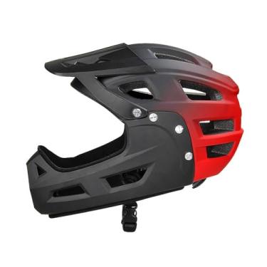 Imagem de Fenteer Capacete de bicicleta confortável para ciclismo, deslocamento, andar de skate, absorção de choque com aba de chapéu de sol leve, Preto Vermelho