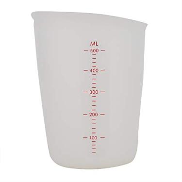 Imagem de Copo medidor de silicone 250 ml copo de cozinha doméstico reutilizável para assar coquetéis com visibilidade clara e medição precisa (500 ml)