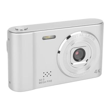 Imagem de Câmera Digital 4K 50MP com Zoom 8× | Filmadora HD para Vídeo, Vlog e Fotografia | Autofoco, Tela LCD Flip, Sensor CMOS Compacta (silve)