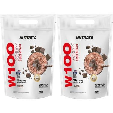 Imagem de Kit 2X W100 Whey Concentrado - 900g Refil Double Chocolate - Nutrata-Masculino