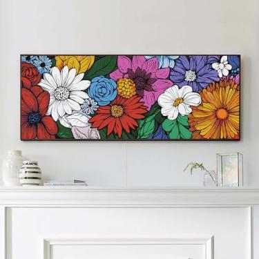 Imagem de VAIIEYO Kit de pintura por números para adultos, flor, pintura de plantas por números, kit de pintura de tamanho grande, pintura de desenho em tela para iniciantes, artesanato para decoração de parede