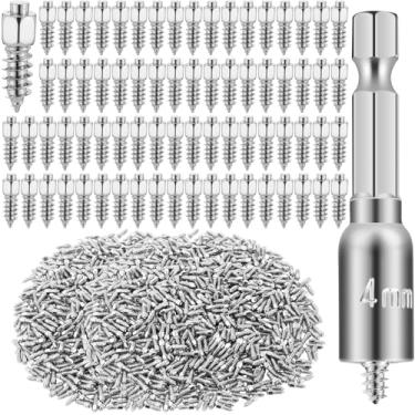 Imagem de Leriton 1000 peças de parafusos de carboneto parafusos de pneu antiderrapante para neve pinos de pneu de roda anti gelo picos de neve para SUV/trator/ATV/UTV/motocicleta, com ferramenta de instalação