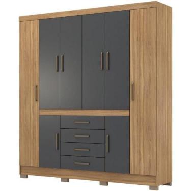 Imagem de Guarda Roupa Casal 08 Portas 84020 Amendola Grafito Demobile Amendola 