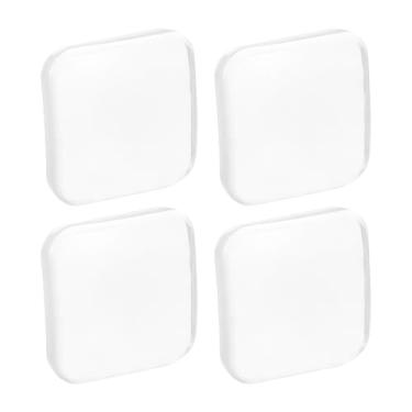 Imagem de Protetor de parede de batente de porta, 4 peças amortecedores de maçaneta de porta de silicone macio, protetor de maçaneta autoadesivo quadrado para escritório em casa, transparente