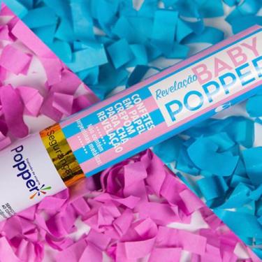 Imagem de Lança Confete Chá Revelação Papel Crepom Azul ou Rosa 30cm - Popper, R