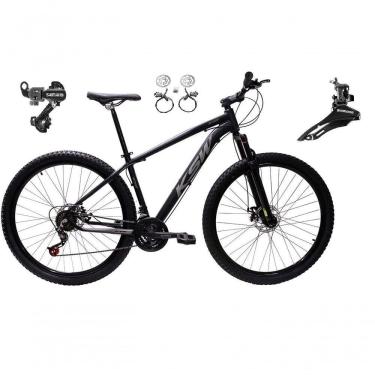 Imagem de Bicicleta Aro 29 Ksw Xlt 24v K7 Câmbios Shimano Freio Hidráulico Garfo Trava - Preto/prata Tam.19