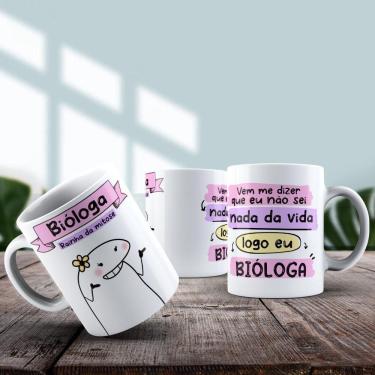 Imagem de Caneca De Porcelana 325ml Flork Profissões Feminino Bióloga