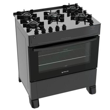 Imagem de Fogão De Piso Atlas 5 Bocas Monaco Acendimento Automático Top Glass Preto Bvolt