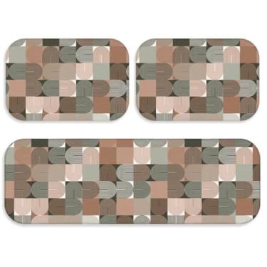 Imagem de Kit 3 Tapetes para Cozinha Moderno Antiderrapante - Passadeira + 2 Tapetes Decorativos Jogo de Cozinha (TPWEST3314)