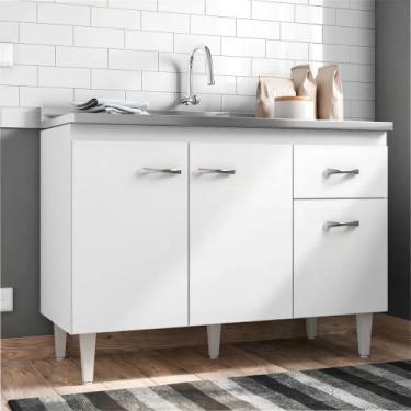 Imagem de Balcão Gabinete de Cozinha Gabriela 120cm Sem Tampo AJL - AJL MÓVEIS, 