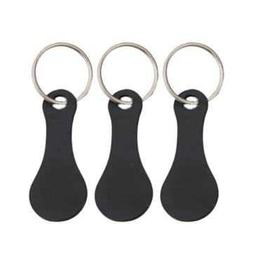 Imagem de menolana 3 peças de chaveiros leves para carrinho de compras, presente para carrinho de compras, fivela para chave, pingente para de compras, Preto