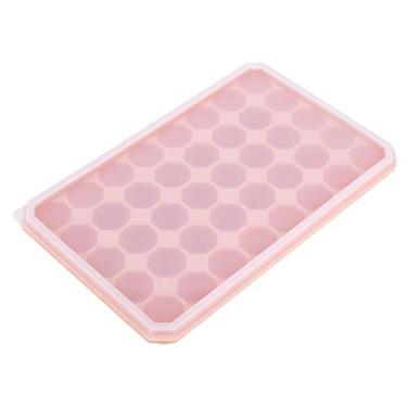 Imagem de Acouto Bandeja de Gelo de Silicone Empilhável Com Tampa 40 Grades Bandeja de Cubos de Gelo de Silicone Molde para Fazer Com Tampa Removível Acessórios de Cozinha de Freezer (pôr do sol laranja)