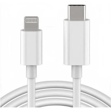 Imagem de Cabo USB Tipo C Lightning Celular Carregamento 1m Branco - MXM