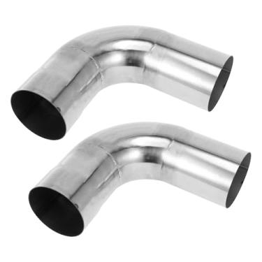 Imagem de Motoforti Tubo de escape de mandril de 90 graus Tubo de escape de carro Mandril Curva DIY Tubo personalizado 6,3 cm OD 15 cm Comprimento da perna Aço inoxidável 304 2 peças