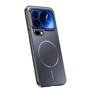 Imagem de LYJSMGZ Capa magnética para Xiaomi 17 Pro Max/17 Pro/17, capa galvanizada fosca à prova de choque suporta capa de carregamento sem fio, preta, 17 Pro