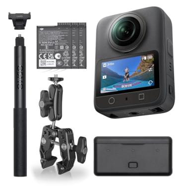 Imagem de DJI Osmo 360 Combo de guidão de motocicleta POV, câmera 360 com imagem de 360° de 2,5 cm, FOV de 170°, vídeo nativo 8K 360°, liberação rápida magnética, suporte resistente para visualização de guidão