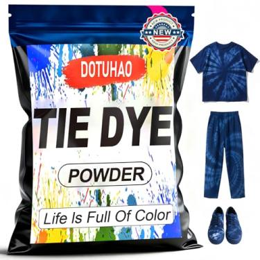 Imagem de DOTUHAO Pó tie dye, corante de tecido azul escuro, 450 g para roupas, corantes criativos para roupas, perfeitos para artes e artesanato, arte em tecido DIY (azul escuro, 500 g)