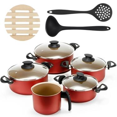 Imagem de Jogo De Panelas 05 Pçs + 05 Descansos + Concha + Escumadeira