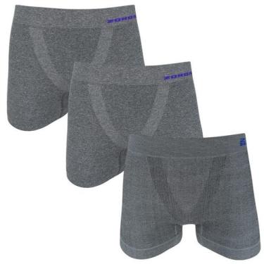 Imagem de Kit com 3 cuecas boxer microfibra masculinas adulto sem costura mescla