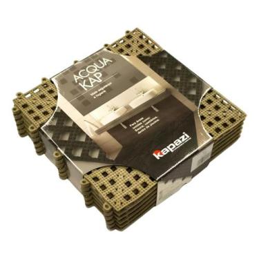 Imagem de Piso Borracha Acqua Kap Sauna Piscina 6 Placas Antiderrapante Box Deck