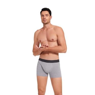Imagem de eumygrl Cueca boxer masculina para incontinência, à prova de vazamento, lavável, reutilizável para controle da bexiga (pacote com 2), Cinza 2, G