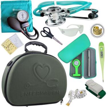 Imagem de Kit Enfermagem Maleta Completa Estagio Super Luxo - Love Saude, VERDE 