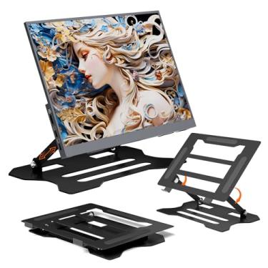 Imagem de Suporte de laptop ajustável para mesa, suporte ergonômico portátil para laptop, compatível com laptops Air, Pro, Dell, HP, Lenovo More de 10 a 17,3 polegadas, preto
