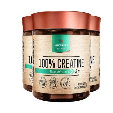 Imagem de Kit 3 Creatina 100% Creatine Nutrify 120 Cápsulas