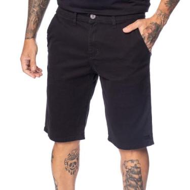 Imagem de Bermuda de Sarja Masculina Gangster Reta Preto, Preto, 46