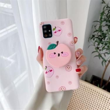 Imagem de Capa de silicone com suporte para celular em formato de frutas para Xiaomi Redmi Note 10 Pro Note 11 8 9 Pro Max 9S 10S 8T 7 9 9C 9A 9T, suporte em formato de pêssego, para Redmi Note 8T