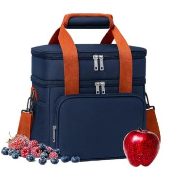 Imagem de Bolsa Térmica De Duas Camadas De Grande Capacidade Adequada Para Piquenique Na Praia 13Litros (Azul)