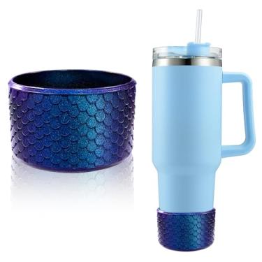 Imagem de Bota de silicone para Stanley & Hydroflask, bota antiderrapante para Stanley Quencher Adventure 1,134 g e Stanle IceFlow 590 ml, copo estilo Fish Scal