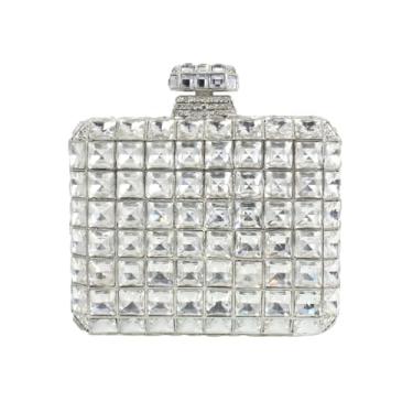 Imagem de MNBVUIW Bolsa feminina de luxo para festa de casamento, galas, eventos formais, Prata, Luxo elegante